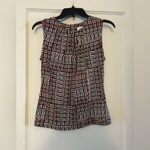 Woman’s Calvin Klein Sleeveless Blouse Red Black White Size XS